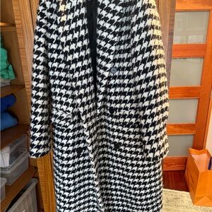 Houndstooth Black and White Women's Coat